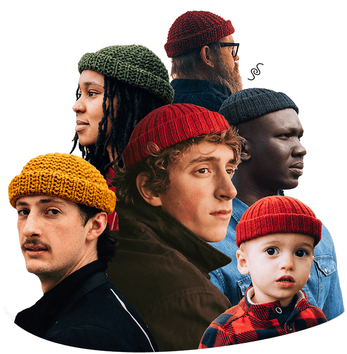 Hand knit wool beanies from Norway