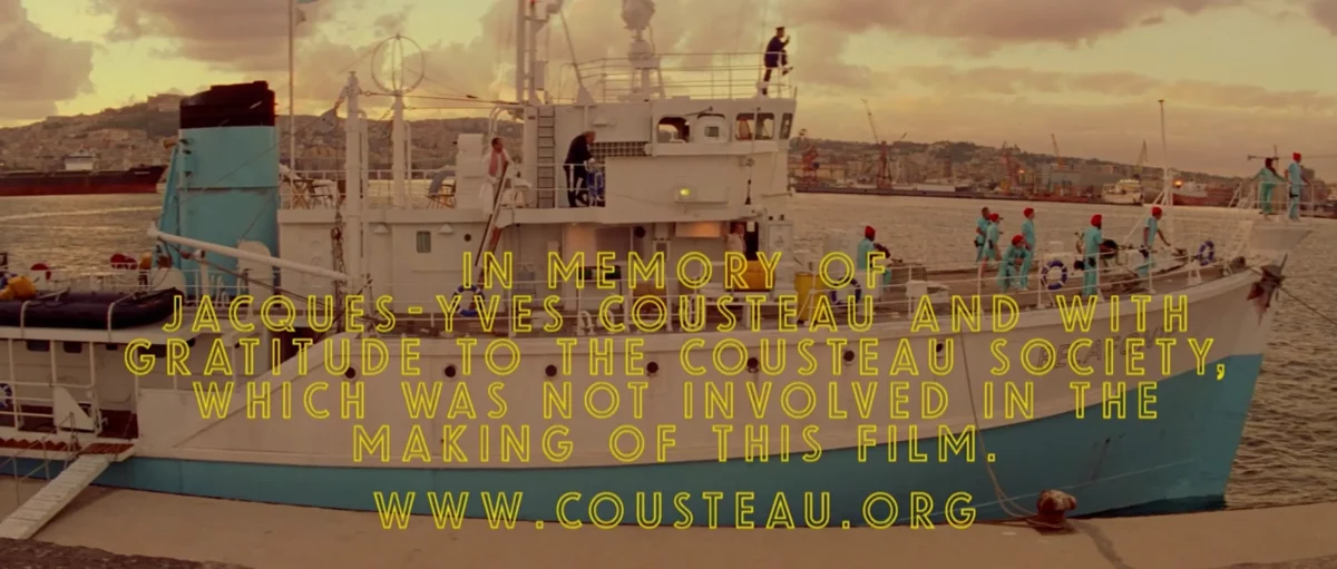 Dedication to Jacques Cousteau in Life Aquatic