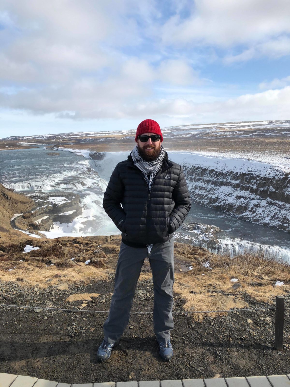 Red cap on iceland